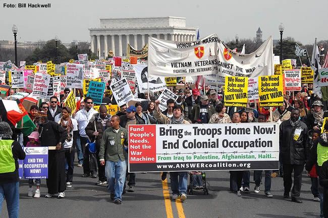 Manifestação pacifista, Washington, Foto Bill Hackwell
