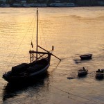 Barcas que transportavam vinho no Douro
