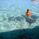 Mergulho no meio de arraias, Tahiti, Polinésia Francesa