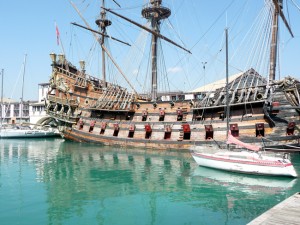 aleão no Porto de Gênova, Itália