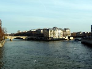 Île Saint-Louis, vista do Sena, Paris