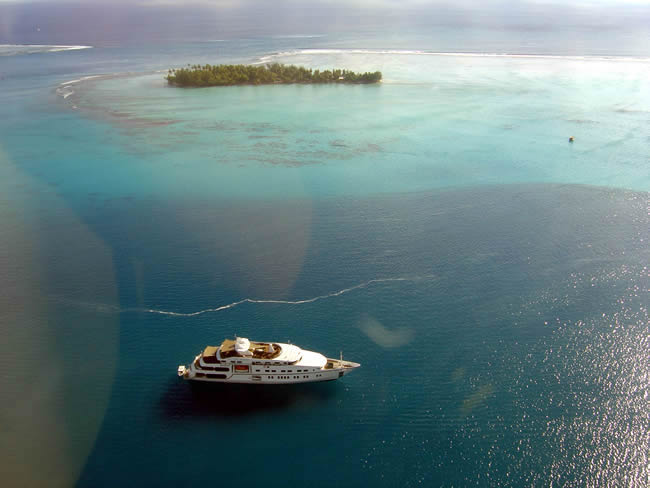 Bora Bora, Tahiti, vista do céu
