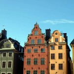 Casas no centro histórico, em Estocolmo