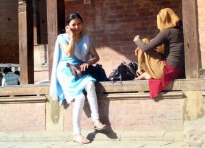 Moça nepalesa em Katmandu