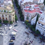 Vista de Sevilha do alto da torre da catedral