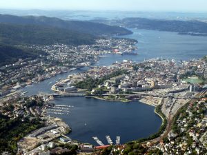 Vista panorâmica de Bergen, Noruega