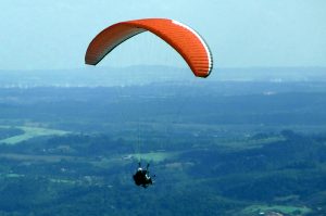 Voando de paraglider em Atibaia