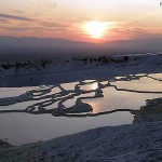 Pamukkale, Turquia, ao entardecer