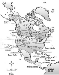 Mapa da América do Norte