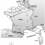 Mapa da França, Bélgica, Holanda