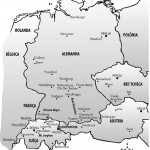 Mapa da Alemanha, Áustria, Suíça, República Tcheca