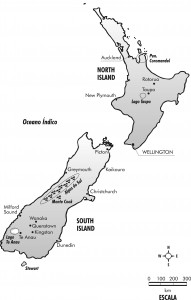 Mapa da Nova Zelândia