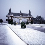 Entrada de Gramado sob a neve