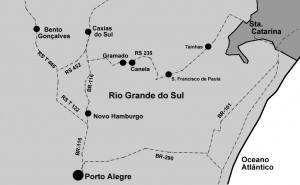 Mapa da Serra Gaúcha