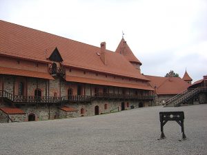 Castelo na cidade de Trakai, perto de Vilnius, Lituânia