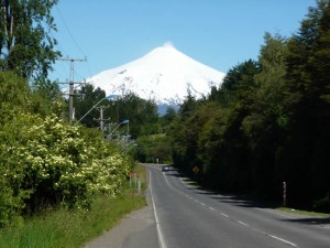 Estrada perto do vulcão Villarrica