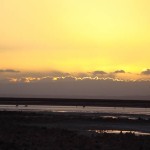 Salina ao por do sol no Atacama