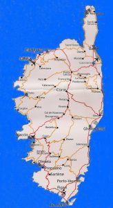 Mapa da Córsega