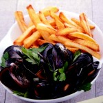 Saint-Malô, prato típico, mariscos com fritas