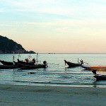 Canoas de pescadores, sul da Tailândia