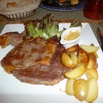 Contra-filé com fritas