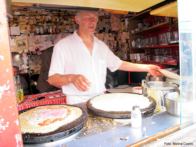 Quiosque que vende crepes