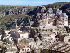 O vale dos sassi em Matera, Itália