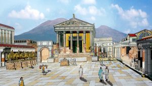 Reconstituição, como era Pompeia na época romana