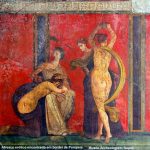 Afresco erótico em Pompeia, Itália