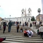 Escadarias na Piazza di Spagna, em Roma