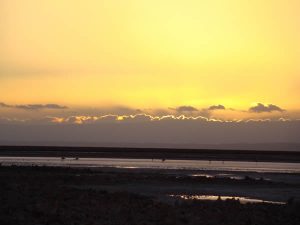 Salina no Atacama, no por do sol