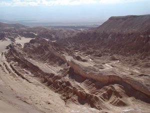 Valle de la Muerto, no deserto de Atacama, no Chile