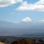 Vulcões, vistos do Valle de la Muerte, Atacama, Chile