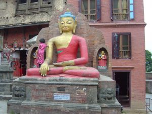 Estátua budista em Katmandu