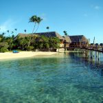 O acesso aos bangalows em Bora-Bora