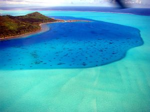 O colorido da laguna de Bora-Bora