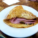 Crepe de presunto, queijo e champignons, uma verdadeira refeição em Paris por 5 euros