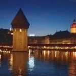 Lucerna, Ponte da Capela e Tprre de Água à noite